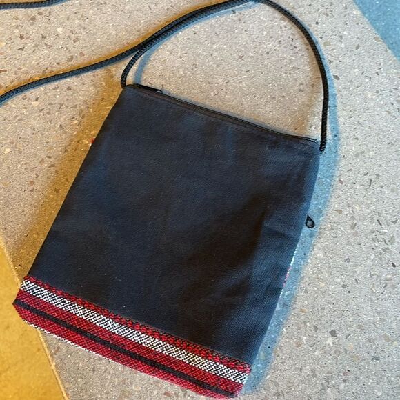 Bohemian Multicolored Striped Knit Lightweight Mini Crossbody Bag - Picture 6 of 12